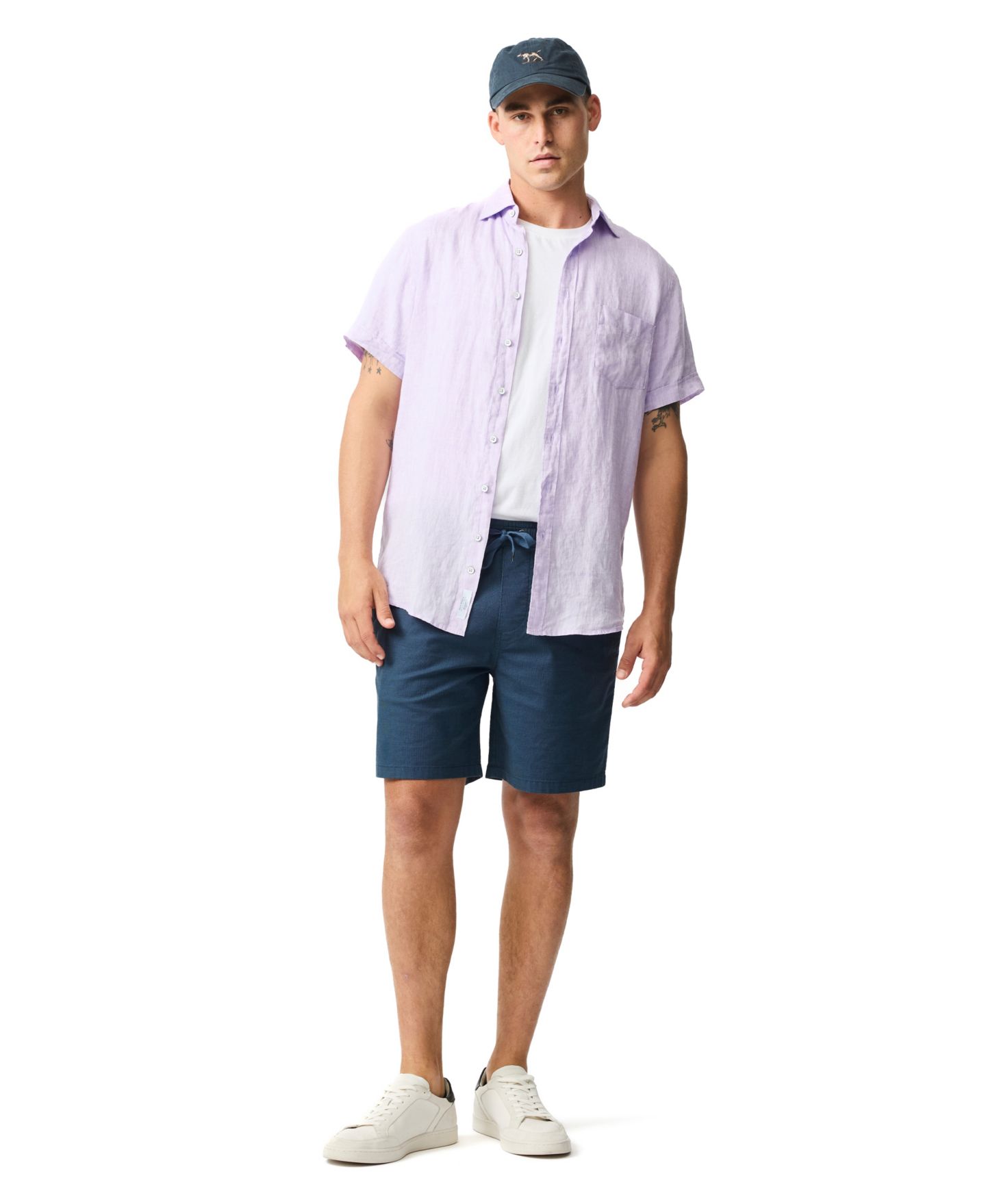 Мужская рубашка Rodd & Gunn Palm Beach Slim Fit Linen, цвет: Сиреневый — фото 2