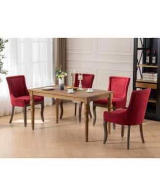 Handcrafted Backrest Slot Seam Dining Chair with Solid Wood Frame