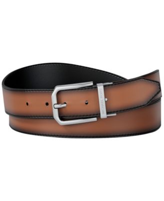 Men's Gunmetal Buckle Leather Belt