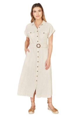 beige cotton dress Beige Knit Dress Chain Shoulder