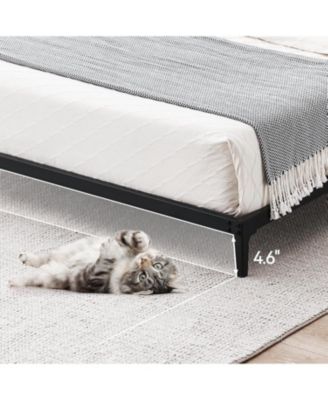 6 Inch Low Bed Frame with Steel Slat Support, Low Profile Full Metal Platform Bed Frame No Box Spring Needed, Mattress Foundation