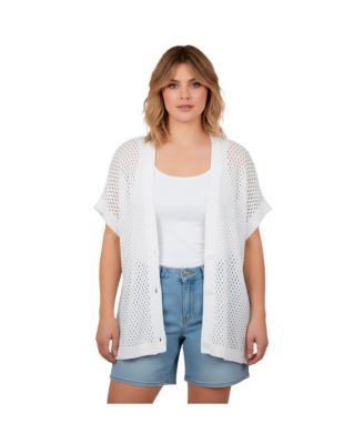 Women's Short Sleeve Button Front Cardigan