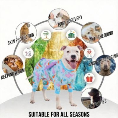 Cotton Polyester Calming Dog Onesie for All Seasons - Stress Relief, Comfort, and Easy Care