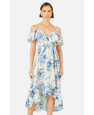 sachin and babi light blue dress Summer Dress for Women Trendy Off Shoulder Split a Line Casual Midi Dress,Yellow,Small  : Target