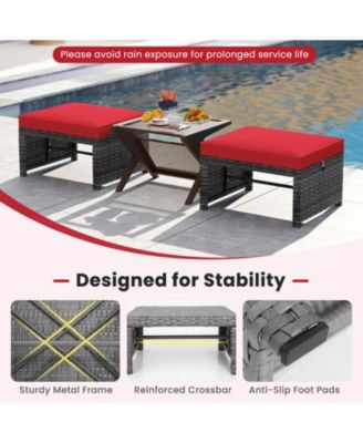 Set Of 6 Patio Furniture Outdoor Sectional Conversation PE Rattan Sofa Set