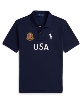 Polo Ralph Lauren USA ポロシャツ Polo Ralph Lauren Boys' 8-20 USA Cotton Mesh Polo Shirt - Macy's