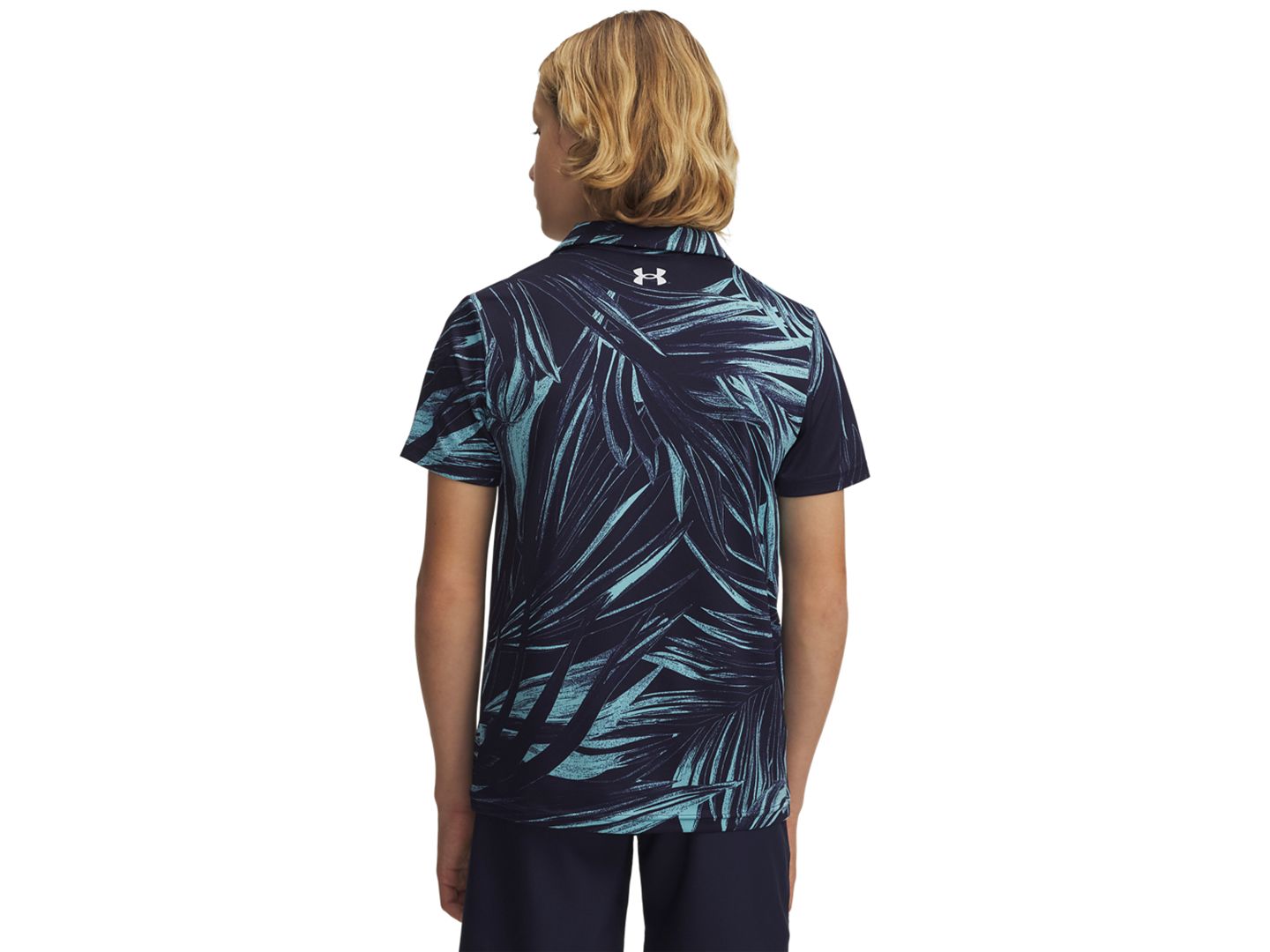 Поло Under Armour Matchplay Printed Polo Two Button Pocket Polo Shirt для мальчиков, цвет: Полуночный тёмно-синий — фото 3