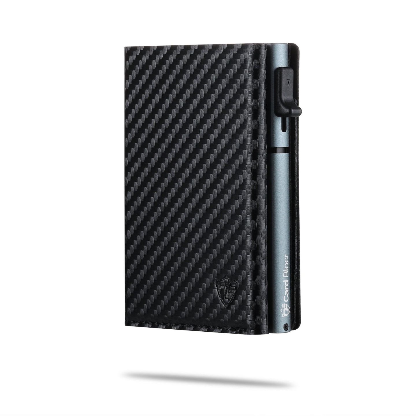 Мужской кошелёк Conceal Plus Card Block Slim RFID Blocking Credit Card Wallet PU Carbon, цвет: Чёрный титановый — фото 1