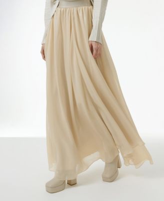 Women's Elasticated Waist Asymmetric Skirt