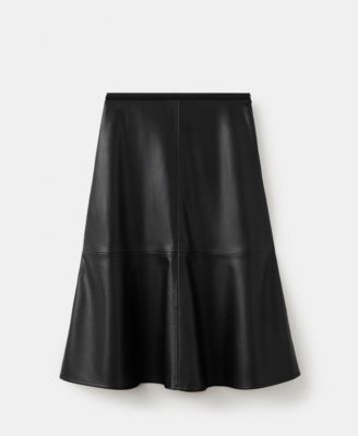Women's Faux-Leather Midi Skirt
