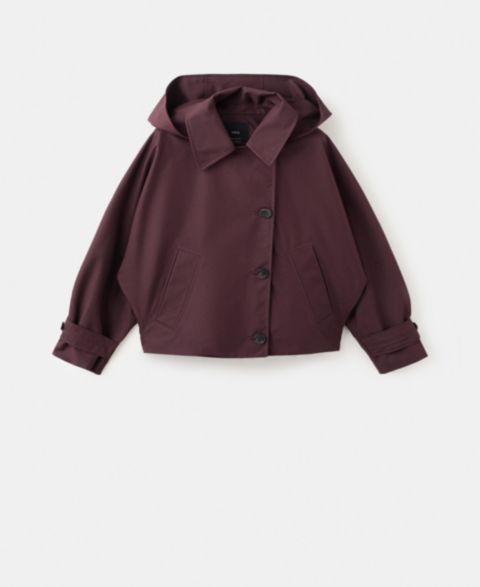 Женские куртки MANGO Double-Breasted Hood Trench Coat