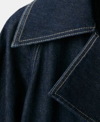 Women's Denim Belt Trench Coat