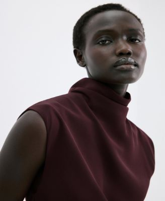 Women's Draped Neck Long Dress