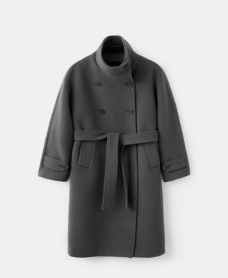 Women's Belt Woolen Coat