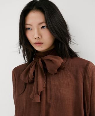 Women's Ruffled High-Neck Blouse