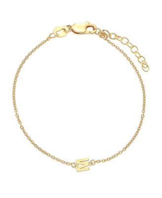 Inez Initial BraceletAnklet - 18K Gold Plated Sterling Silver - Letter m 105$