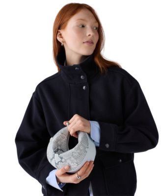 Duo Small Snake Embossed Leather Crossbody Bag