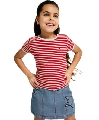 Girls' 4-6X Crewneck T-Shirt and Front Waist Skort, 2-Piece Set