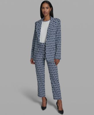 Women's One-Button Patterned Jacket