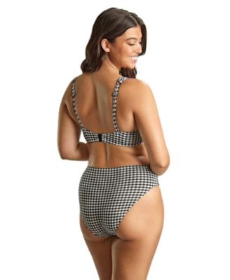 Women's Gingham High Cut Bikini Bottom