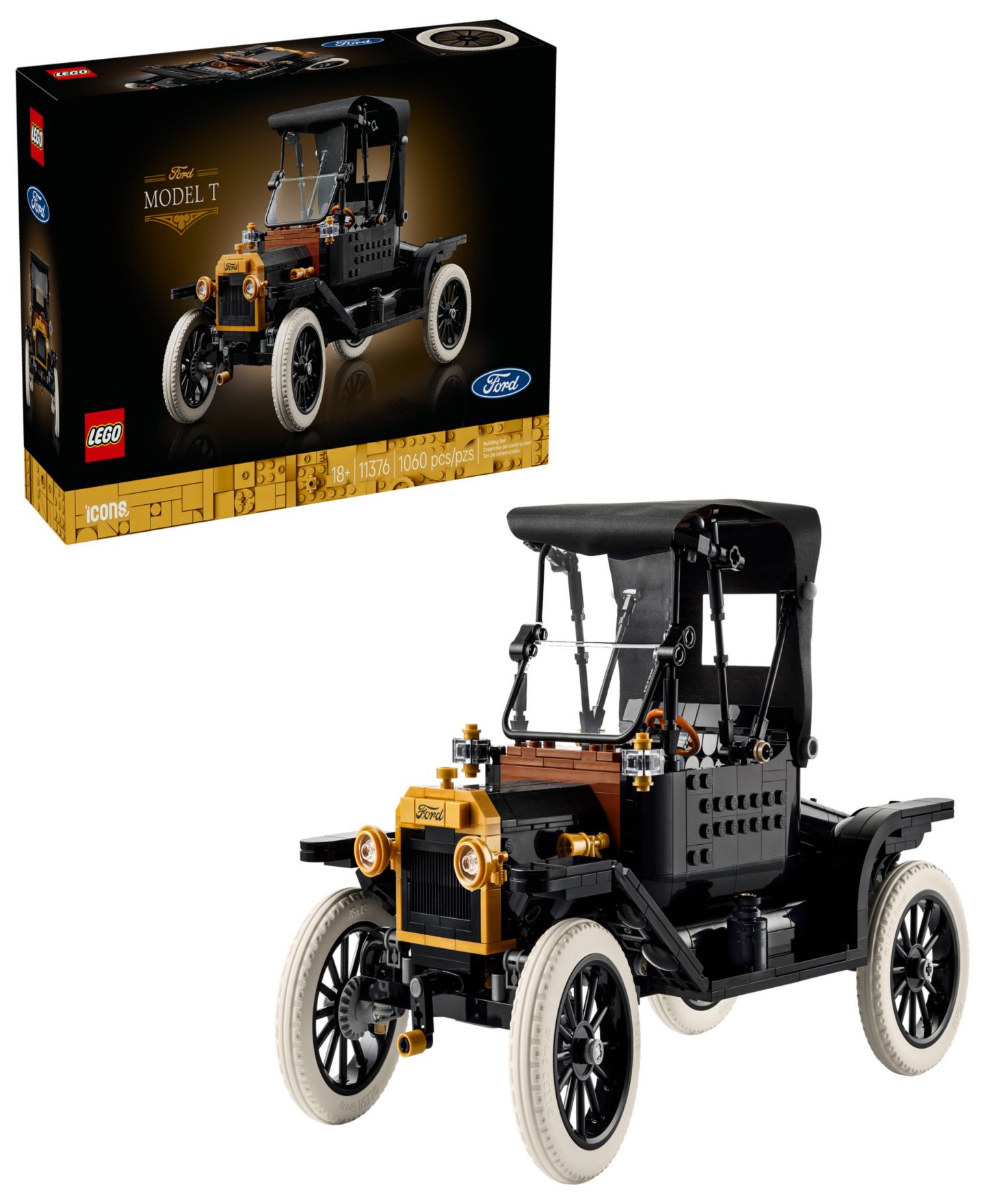 Детский конструктор LEGO® Icons Ford Model T Vintage Car Building Set, 11376 — фото 1