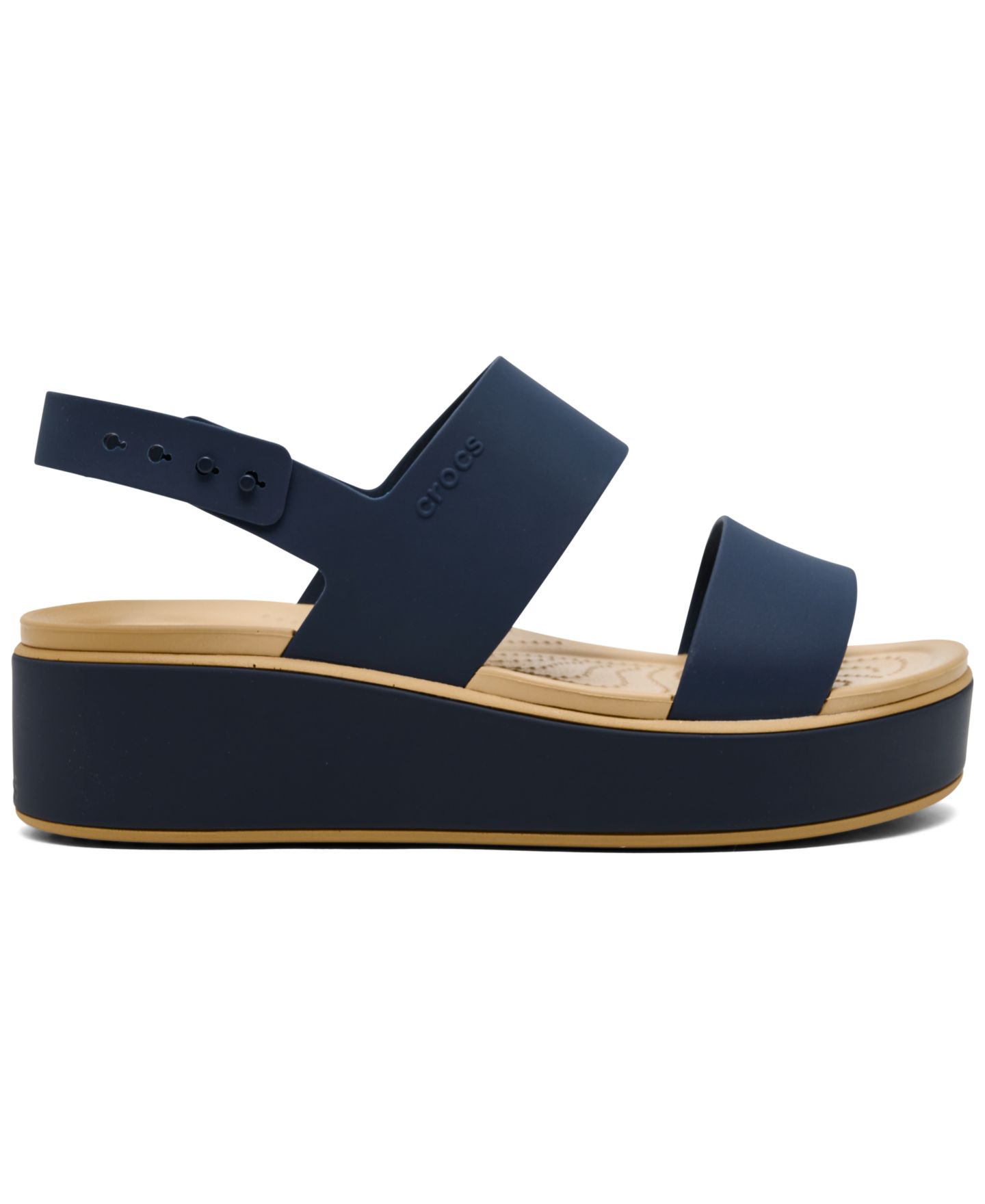 Женские сандалии Crocs Brooklyn Matte Wrap Low Wedge, цвет: Тёмно-синий — фото 2