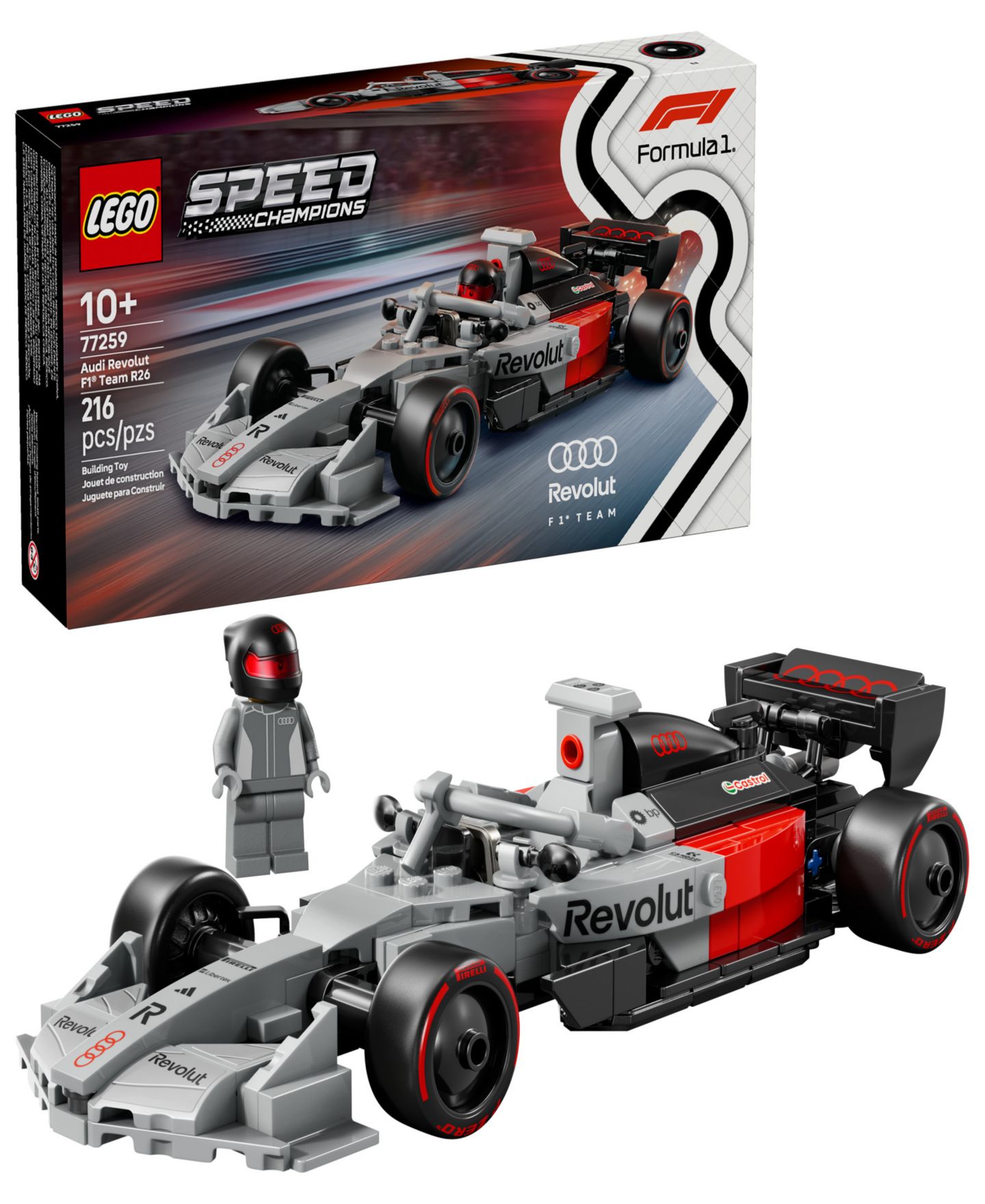 Детский конструктор LEGO® Speed Champions Audi R26 F1® Race Car Toy Building Kit, 77259 — фото 1