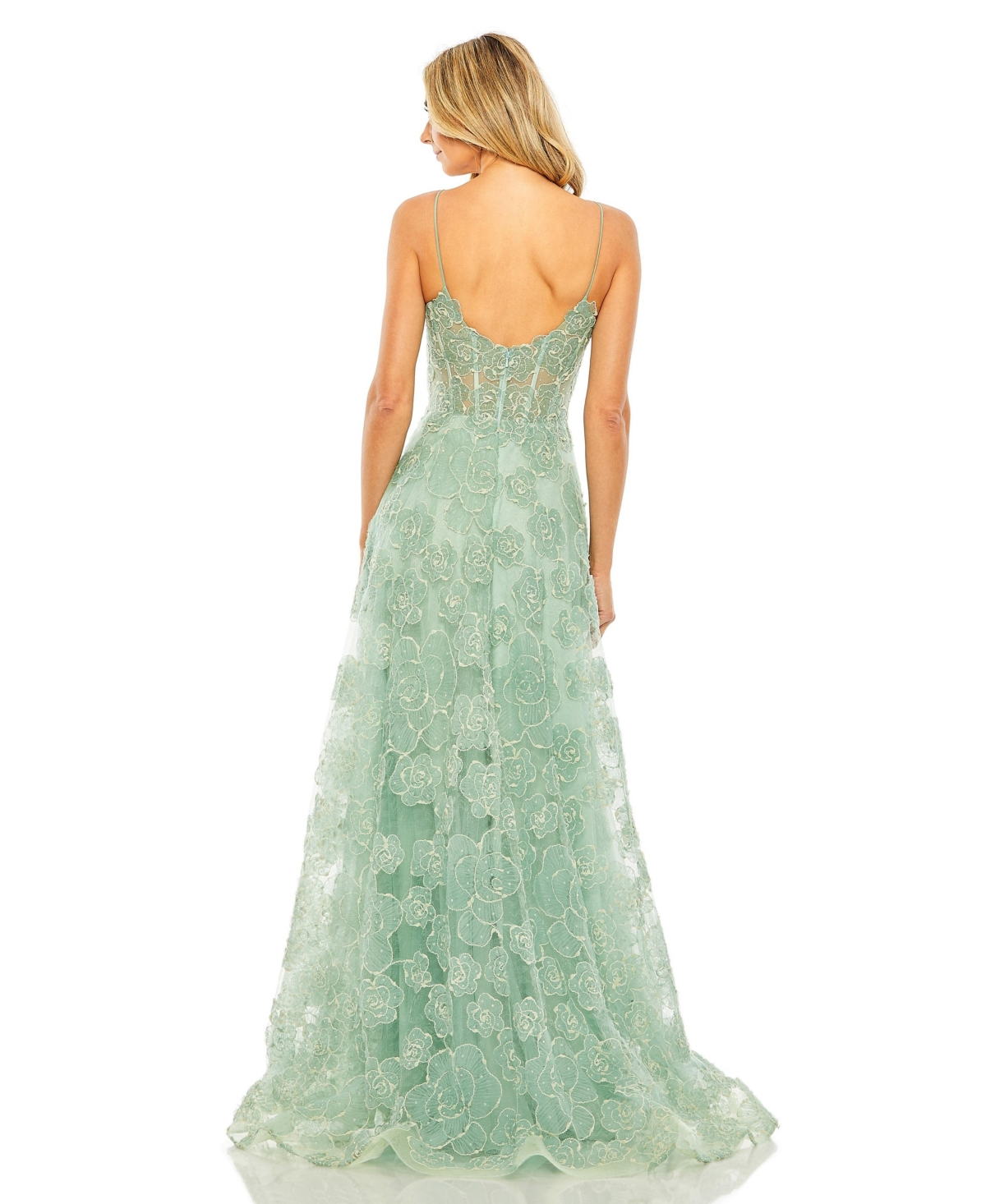 Mac Duggal Women's Embroidered Sweetheart Floral Corset A Line Gown