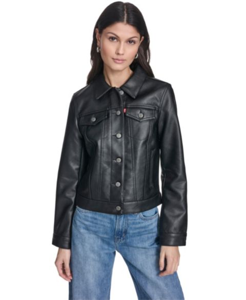 Женские куртки Levi's Classic Faux Leather Trucker Jacket
