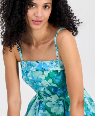 Tahari Women's Square-Neck Sleeveless Gown - Blue - Gowns