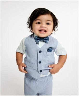 Baby Boys' Short Sleeve Shirt, Vest and Shorts, 3-Piece Set