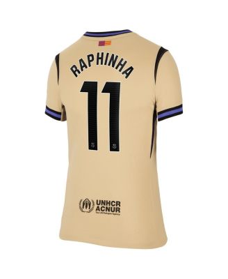 Women's Raphinha Gold Barcelona 2025/26 Away Stadium Replica Jersey