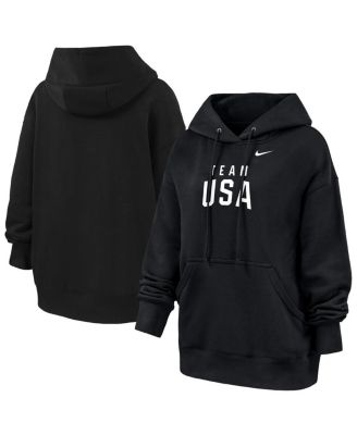 Women's Black Team USA Oversized Phoenix Fleece Hoodie