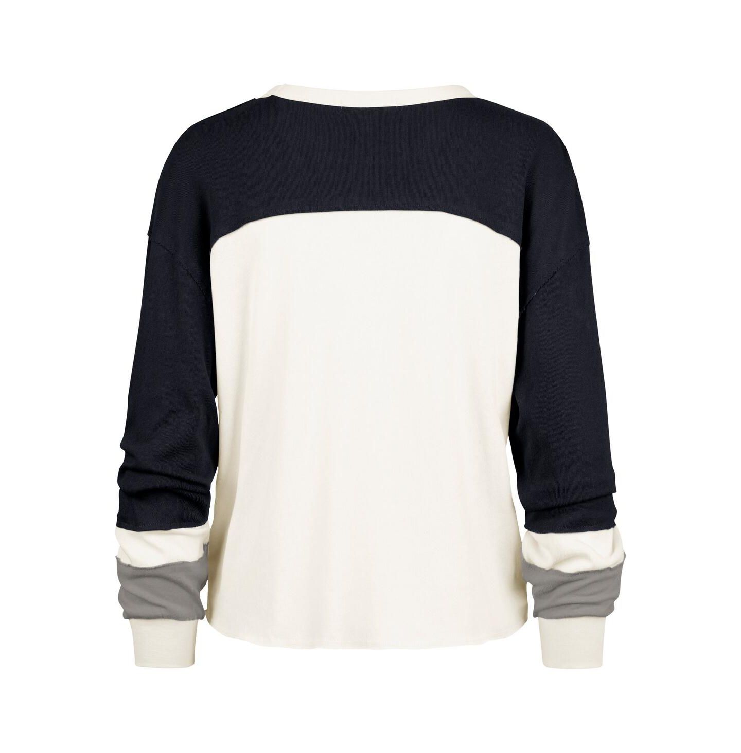 Женский топ '47 Brand Cream Tennessee Titans Double Header Curve Raglan Long Sleeve Crop — фото 3