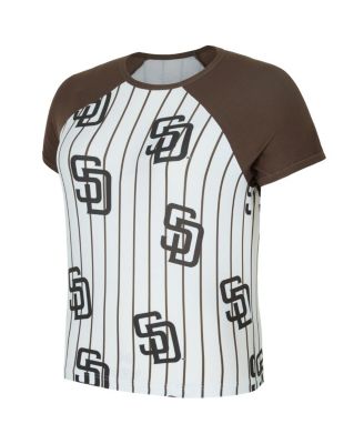 Women's White San Diego Padres Outbound Pinstripe Raglan Top