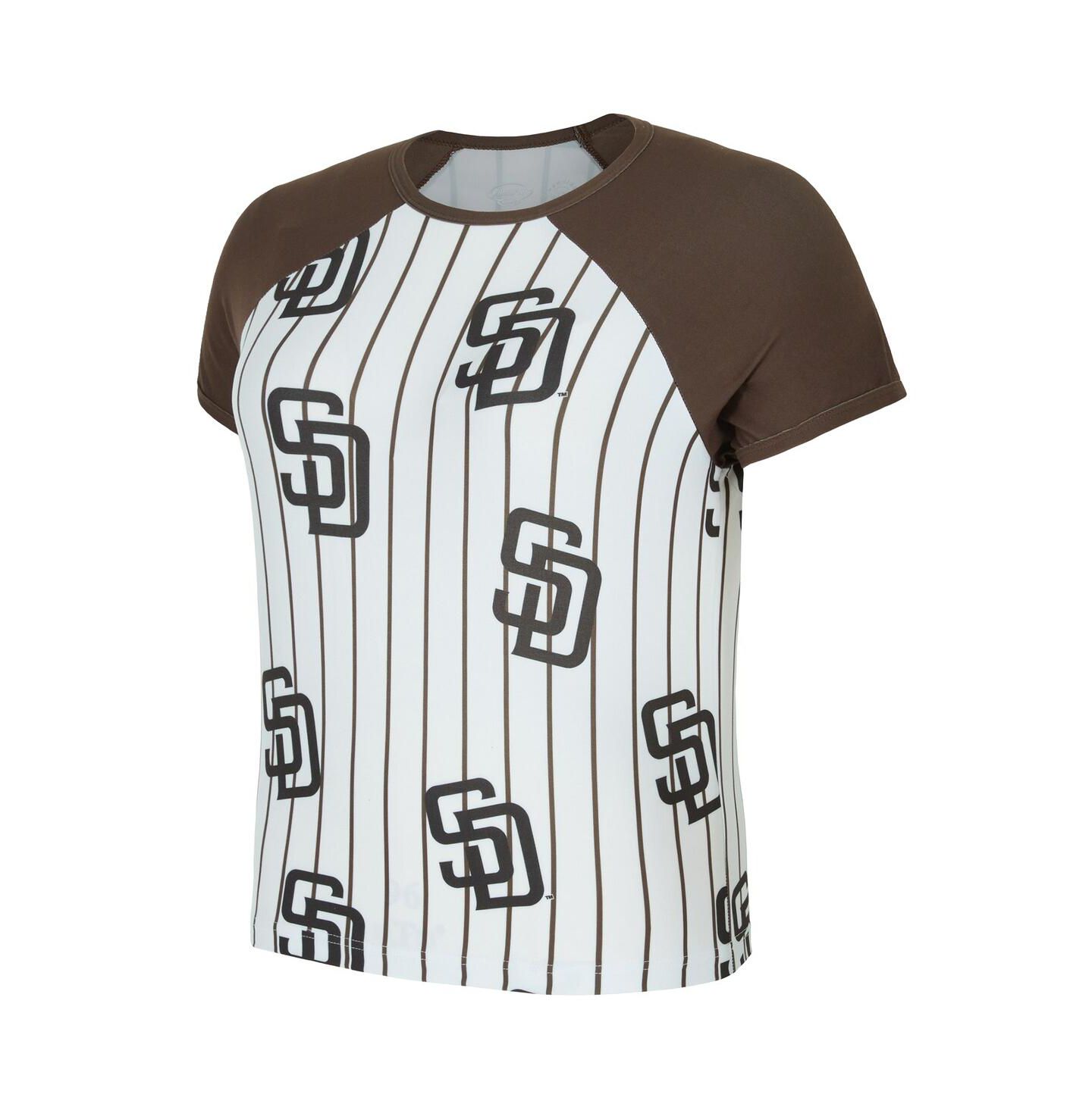 Женский топ Concepts Sport White San Diego Padres Outbound Pinstripe Raglan — фото 2
