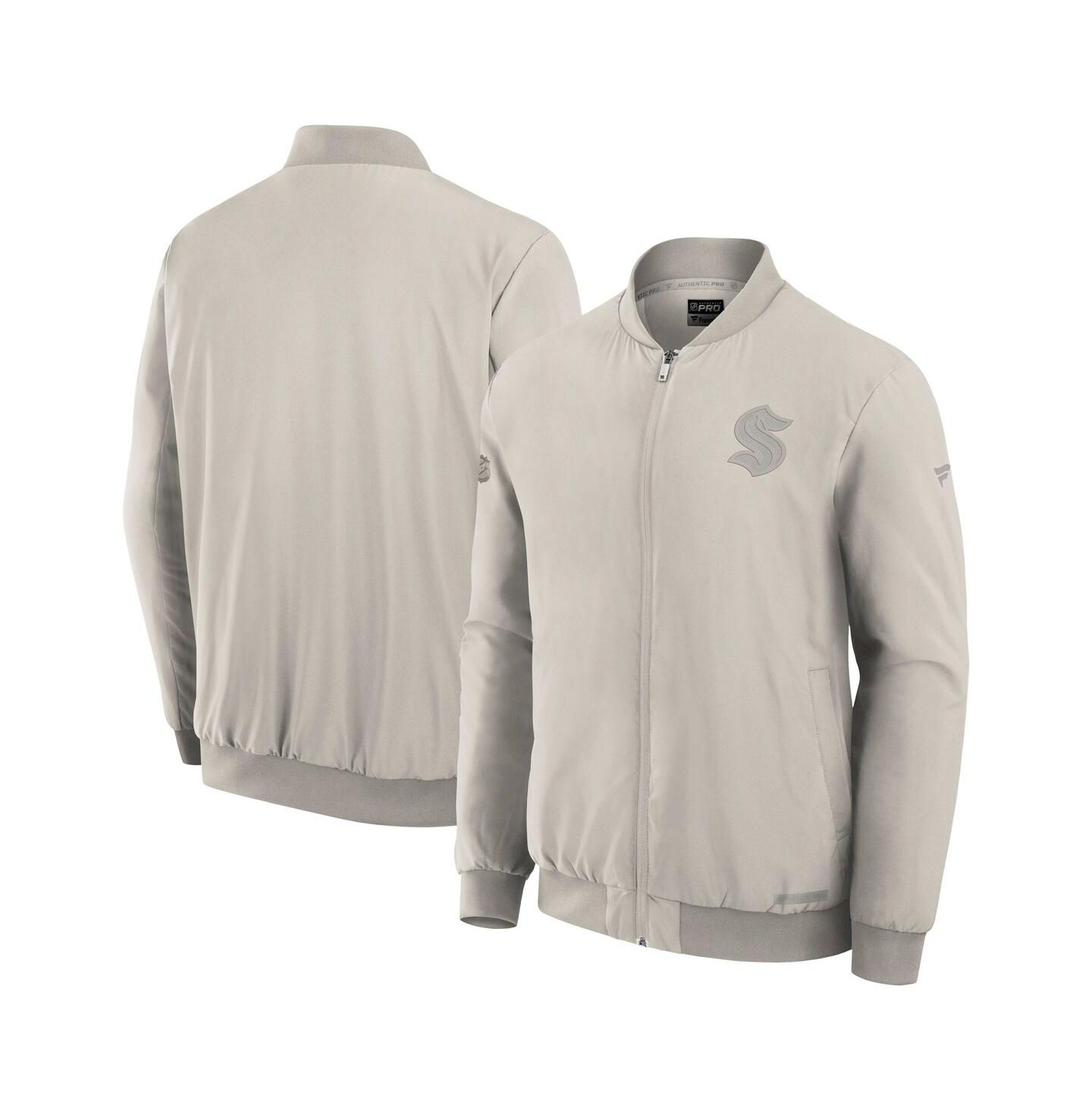 Мужская куртка Fanatics Cream Seattle Kraken Authentic Pro Road Full-Zip Bomber — фото 1