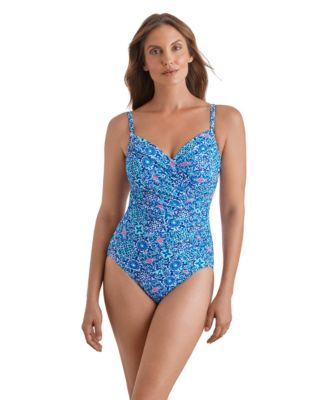 Women's Surplice Neck One-Piece Swimsuit