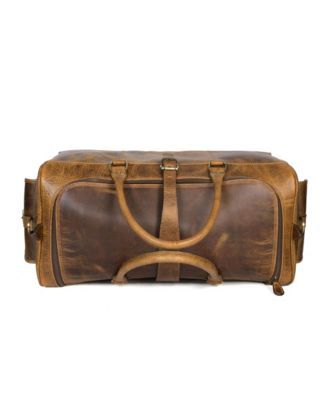 Vintage Brown Leather Travel Duffel Bag