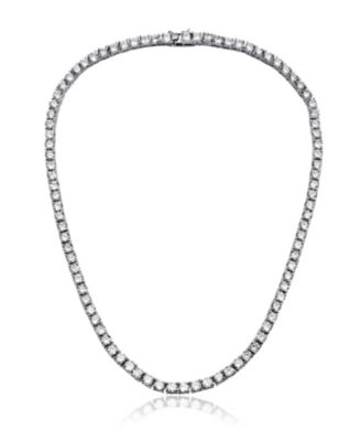 Elegant Sterling Silver 3MM Cubic Zirconia Tennis Necklace