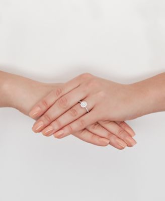 Diamond Flower Engagement Ring (1/2 ct. t.w.) in 14k White Gold