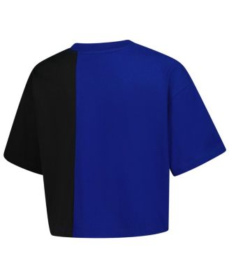Women's Royal Chicago Cubs Color Blocked Boxy Cropped T-Shirt