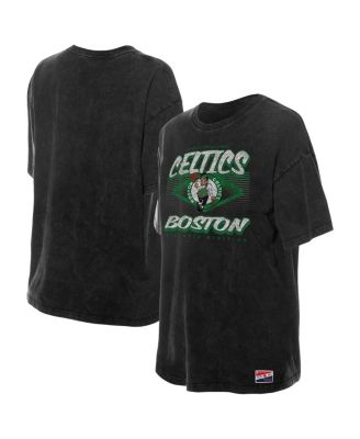 Women's Black Boston Celtics Throwback Mineral Wash Oversized T-Shirt