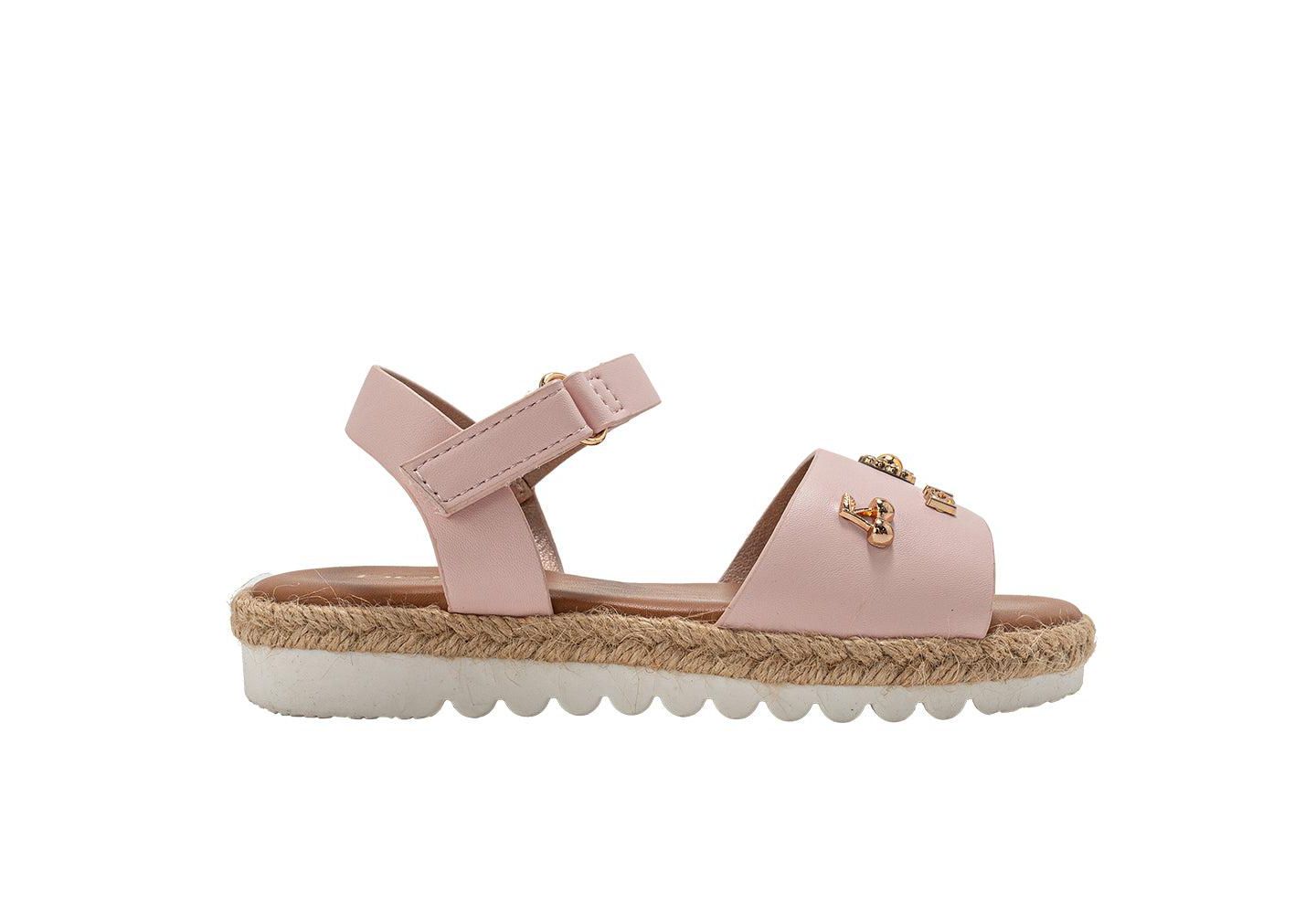 Сандалии Bebe Fashion Sandals - Dressy Shoes with Playful Charm Details для девочек, цвет: Пудровый — фото 2