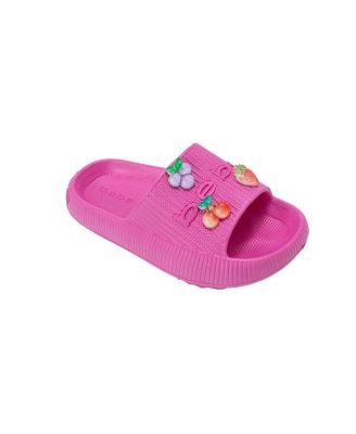Girls’ EVA Slide – Lightweight and Comfy Slide Sandals with Fruit Charms