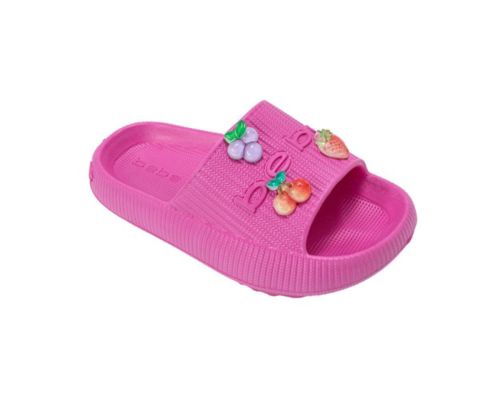 Сандалии Bebe Girls EVA Slide - Lightweight and Comfy Slide Sandals with Fruit Charms для девочек, цвет: Фуксия