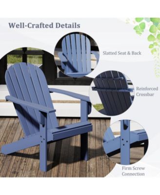 2PCS Patio Adirondack Chair w/ Inclined Seat High Backrest and Wide Armrests