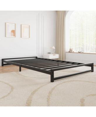 6 Inch Size Metal Platform Bed Frame with Steel Slat Support, Mattress Foundation and No Box Spring Needed, Easy Assembly