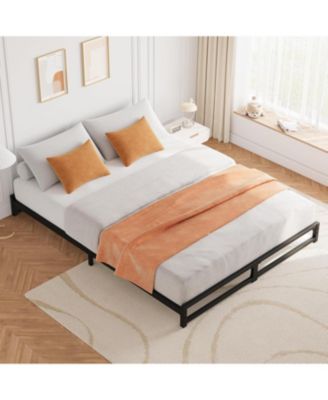 6 Inch Size Metal Platform Bed Frame with Steel Slat Support, Mattress Foundation and No Box Spring Needed, Easy Assembly