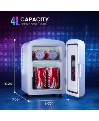 4L Portable Mini Fridge with Vibrant LED Gaming Lights
